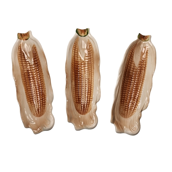 Vintage Ceramic Corn Cob Dishes - Set of 3 - Picture 1 of 7